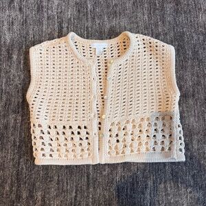 House of Harlow 1960 Cream Crochet Knit Vest